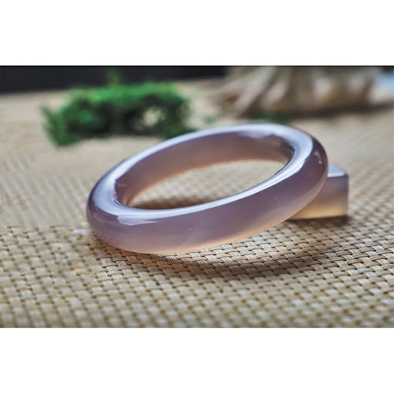 

Изысканный красивый Lmperial фиолетовый чистый натуральный агат халцедон нефритовый браслет высшего качества браслеты ювелирные изделия аксе...