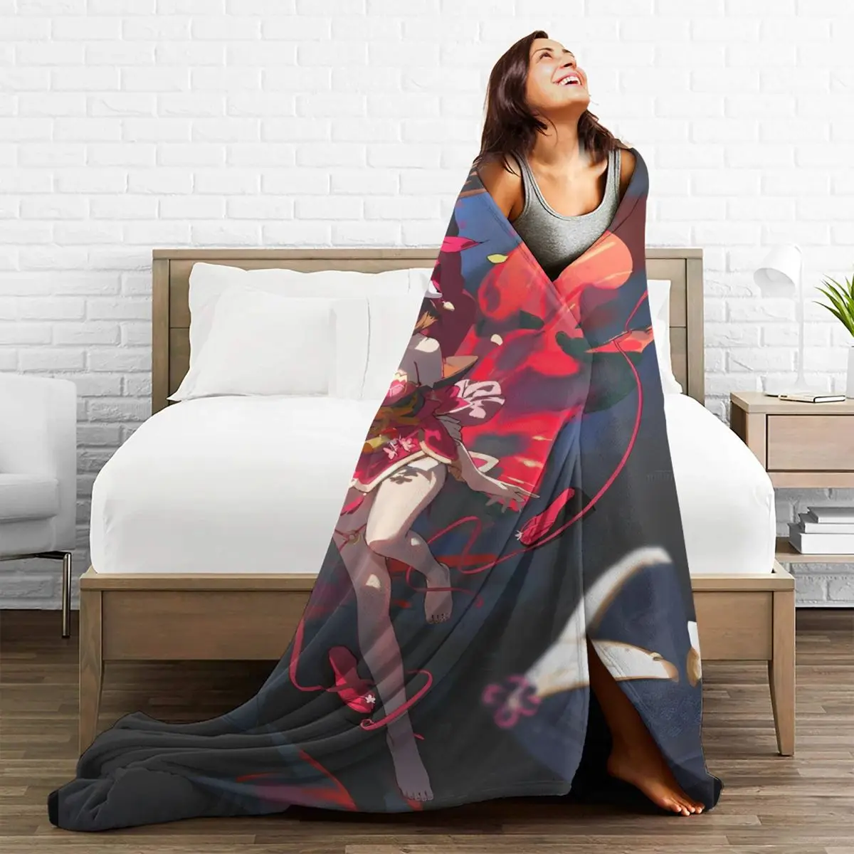 Одеяла из аниме Honkai чехол для дивана флисовое зимнее милое мультяшное