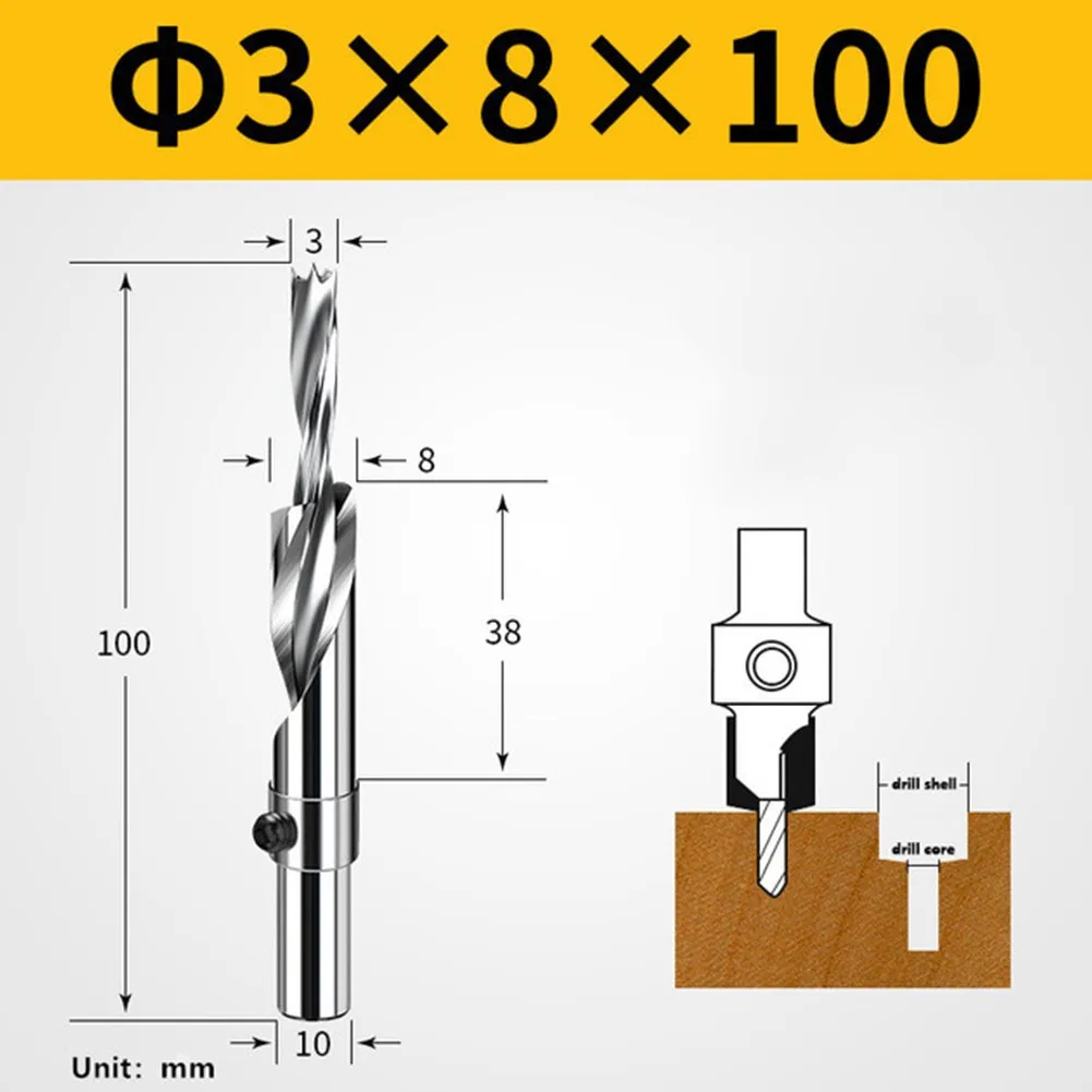 

High Speed Steel Drill Bit Salad Drill Two-stage Woodworking 10mm Shank
