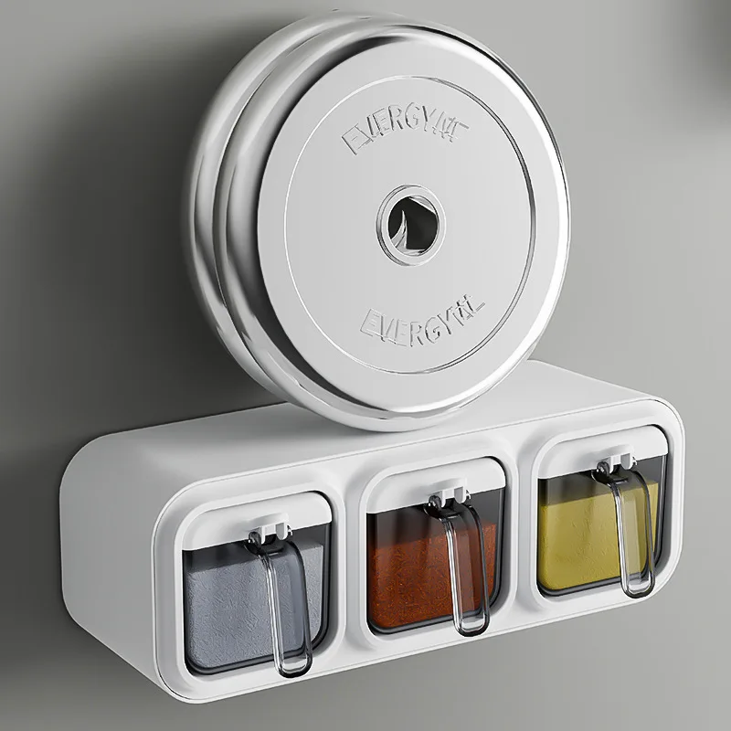 Настенная коробка для приправ без гвоздей с несколькими отделениями хранения