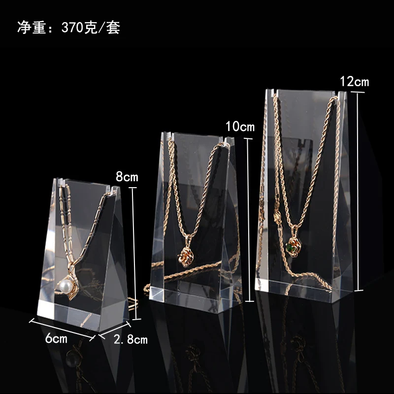 New Style Earrings Necklace Pendant Solid Acrylic Clear Chain Jewelry Display Stand Storage Racks Organizer Holder Showcase