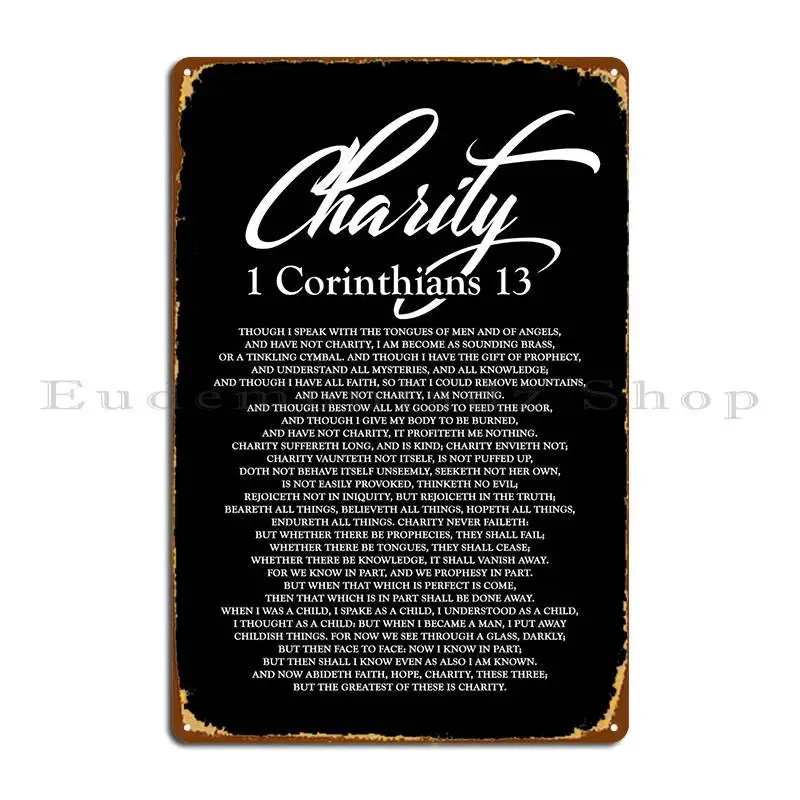 

1 Коринтианс, 13 дюймов, металлический плакат, картина, кухонный Настенный декор, персонализированный фотоплакат