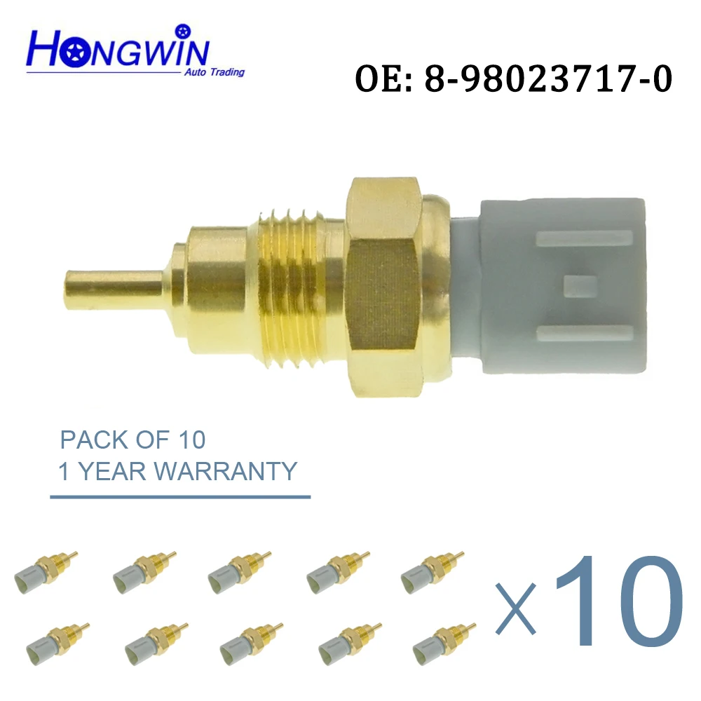 

10 шт. датчик температуры охлаждающей воды 8-98023717-0 8980237170 для Sumitomo SH350-5 Excavator Isuzu NPR 4HE1 SH350-A5