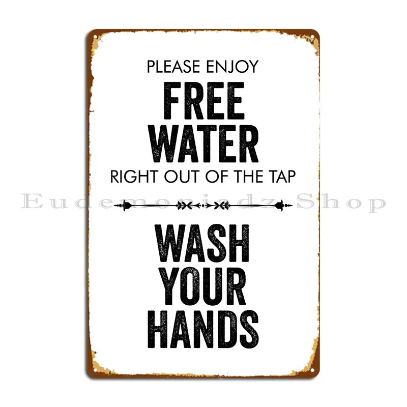 

Бесплатный Забавный металлический знак в воде для ванной комнаты, создание персонализированного клубного настенного декора, кинотеатр, жестяной знак, плакат