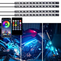 motorcycle glow underglow ground effect atmosphere light rgb led strip waterproof voice control for dyna street 750 rider xl883