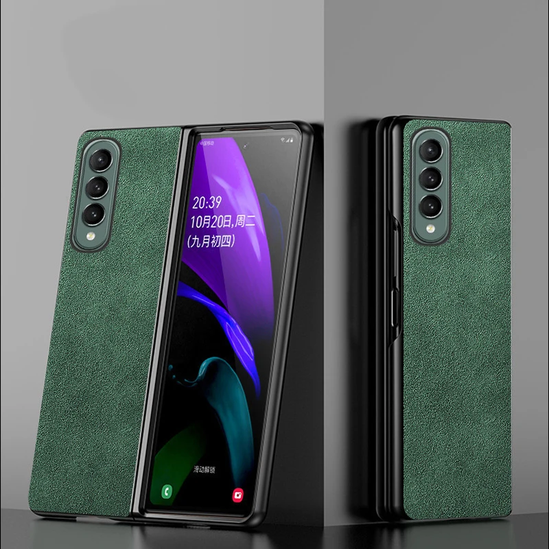 

Чехол для Samsung Galaxy Z Fold 3 5G, защитный кожаный чехол в деловом стиле для Samsung Z Fold 2 Fold3 5G, чехол Coque
