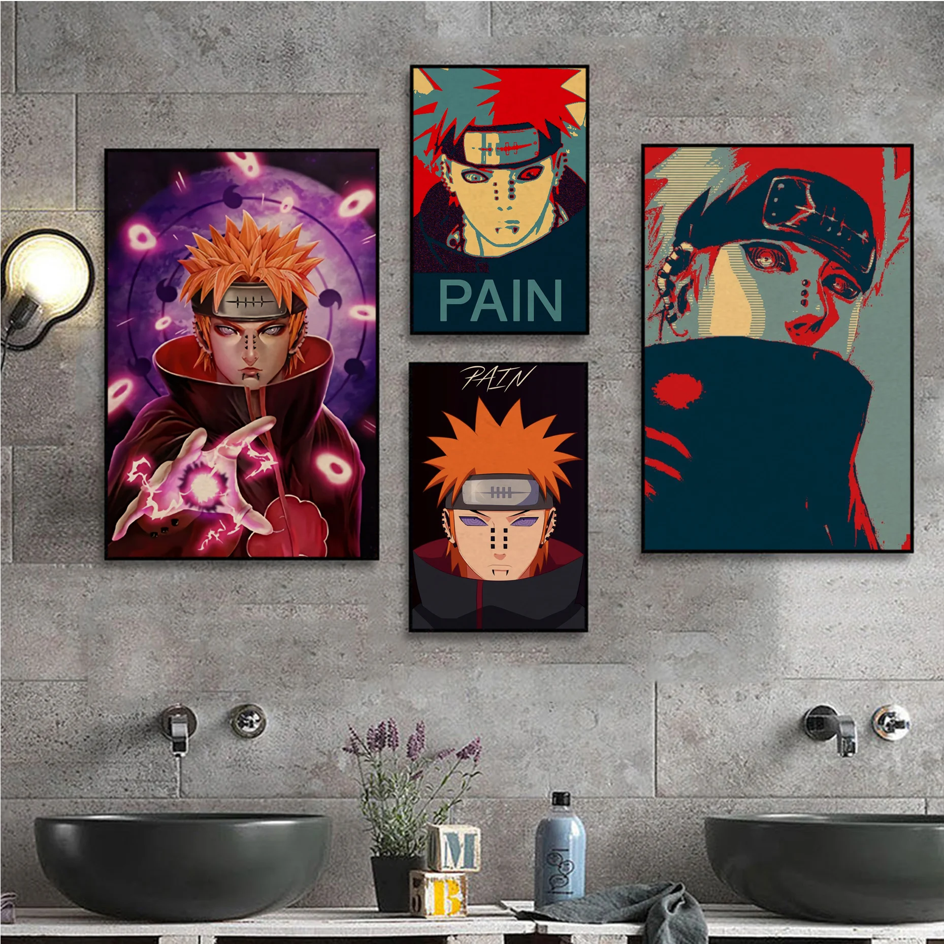 

BANDAI Naruto Pein Classic Anime Poster Vintage Room Bar Cafe Decor Home Decor