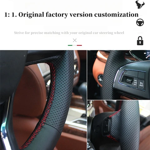 Автомобильный чехол на руль из натуральной кожи для Volkswagen Golf 7 GTI Golf R MK7 Polo Scirocco 2015, автомобильный аксессуар на руль