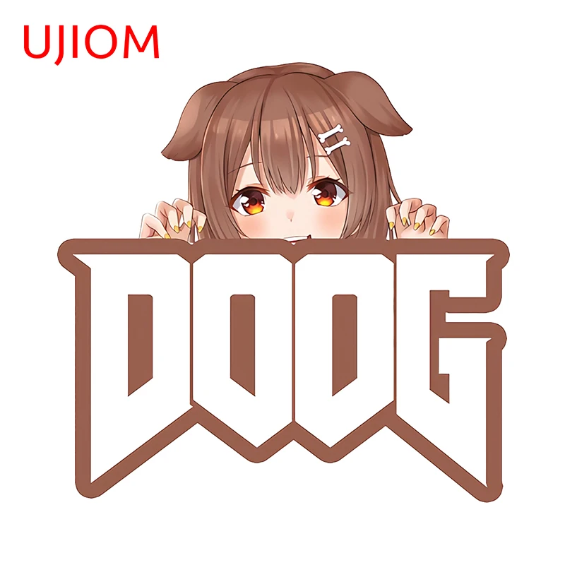 UJIOM 13 см × 12 7 Doog Inugami Korone Peeker наклейки на стену простые с персонажами мультфильмов