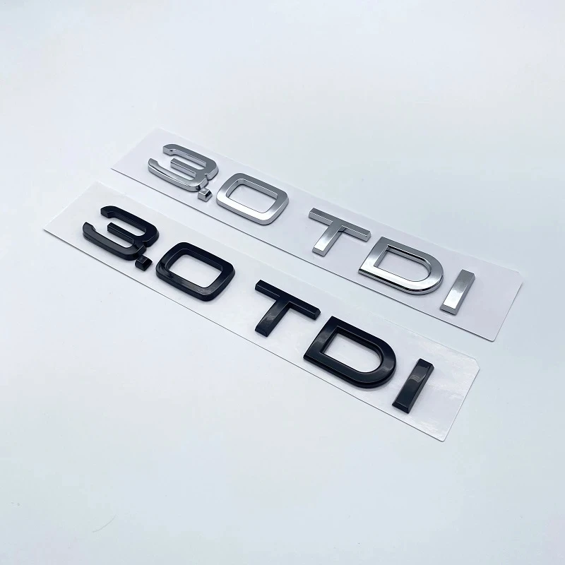 

Car 3D ABS 2.0 3.0 TDI Trunk Letters Logo Displacement Badge Emblem Decals Sticker For Audi A1 A3 A4 A5 A6 A7 A8 Q2 Q3 Q5 Q7