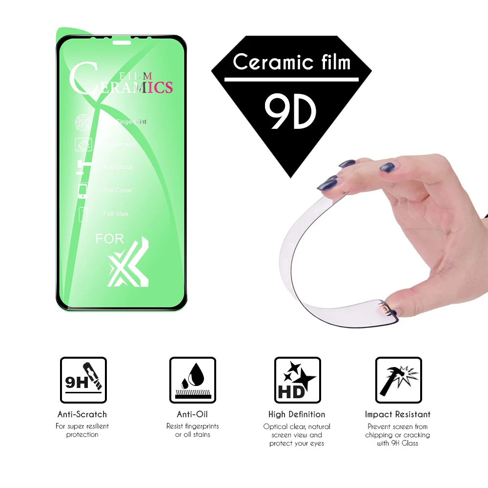9D Полноразмерное закаленное стекло для смартфона керамическая защита Huawei Honor 10X