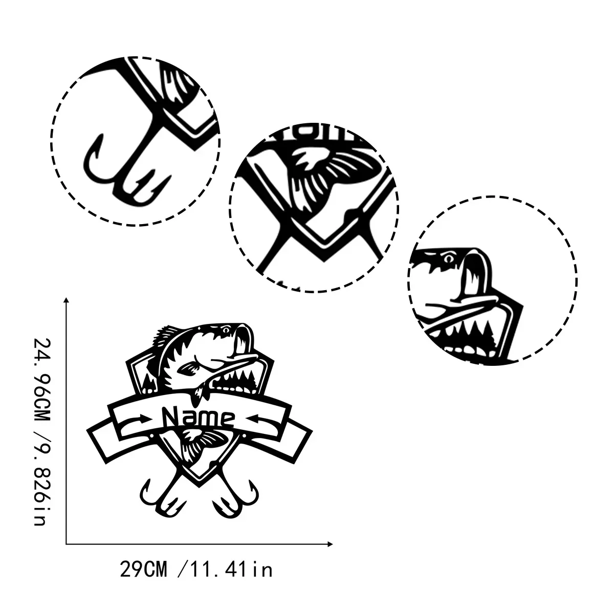 Персонализированная металлическая табличка для рыбалки