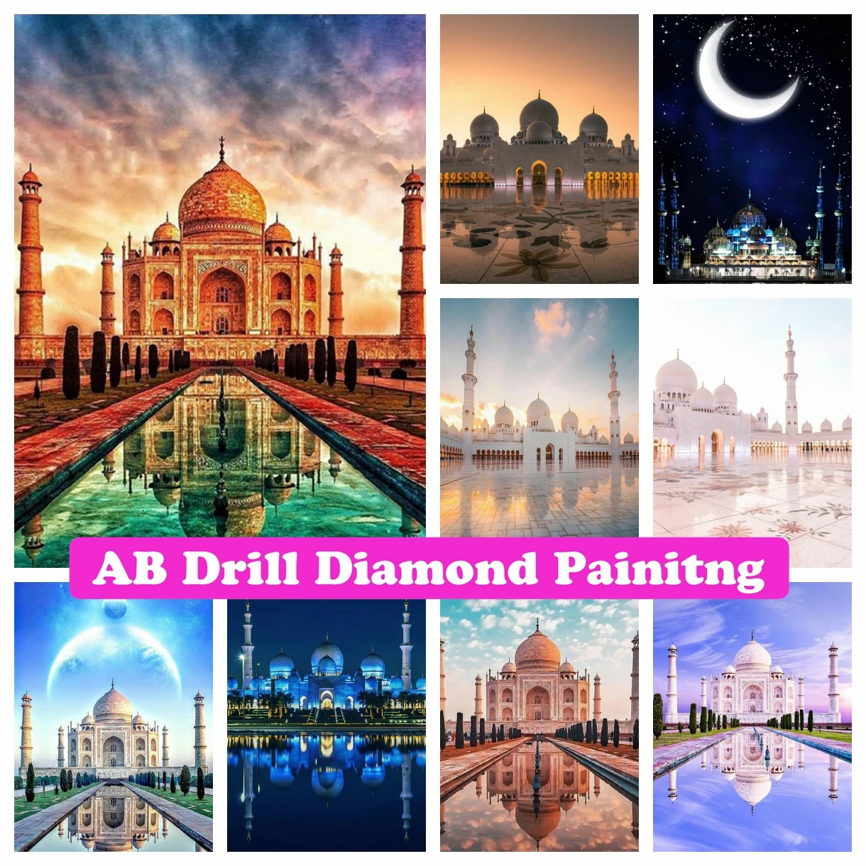 

Mosque Islamic Muslim 5D DIY AB Drills Diamond Painting Embroidery Israel Landscape Cross Stitch Rhinestone Mosaic Home Decor
