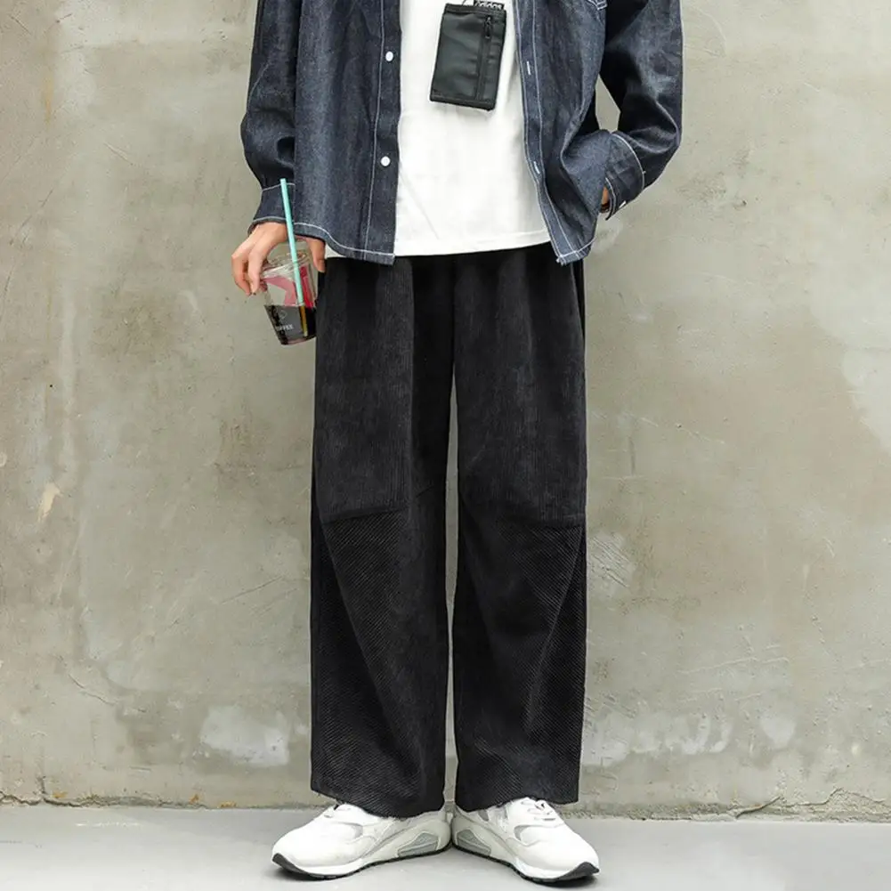 

Casual Men Pants Super Soft Relaxed Fit Corduroy Pants Mid Rise Male Men Trousers for Jogging