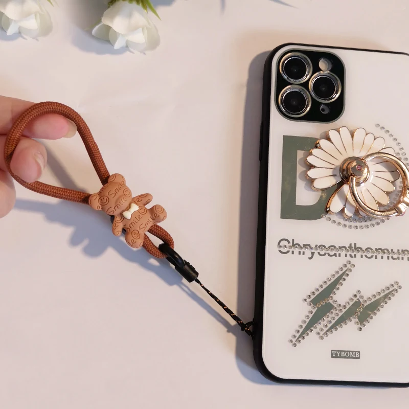 Пряжка на палец мультяшное кольцо с милым медведем короткий шнурок ремешок для