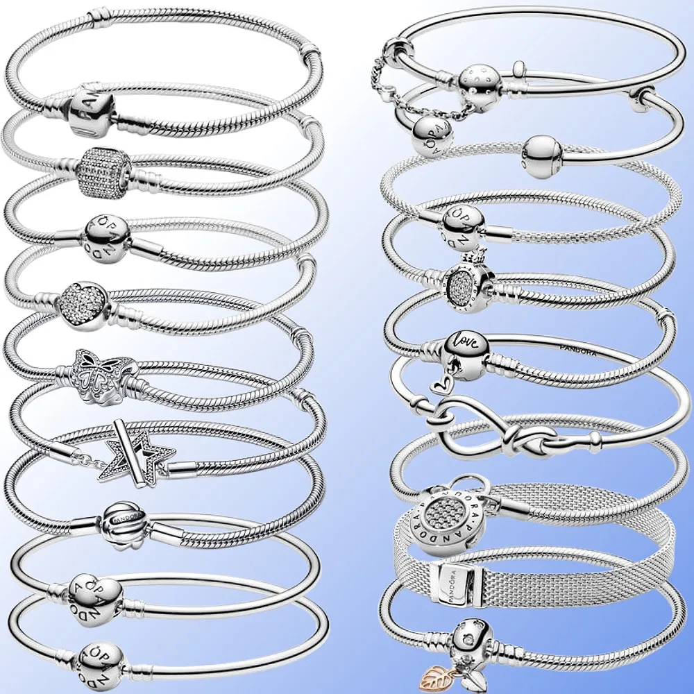 

Original Pandora S925 Pure Snake Chain Bracelet Suitable for Original DIY Charm Beads Women's Bracelet Gift