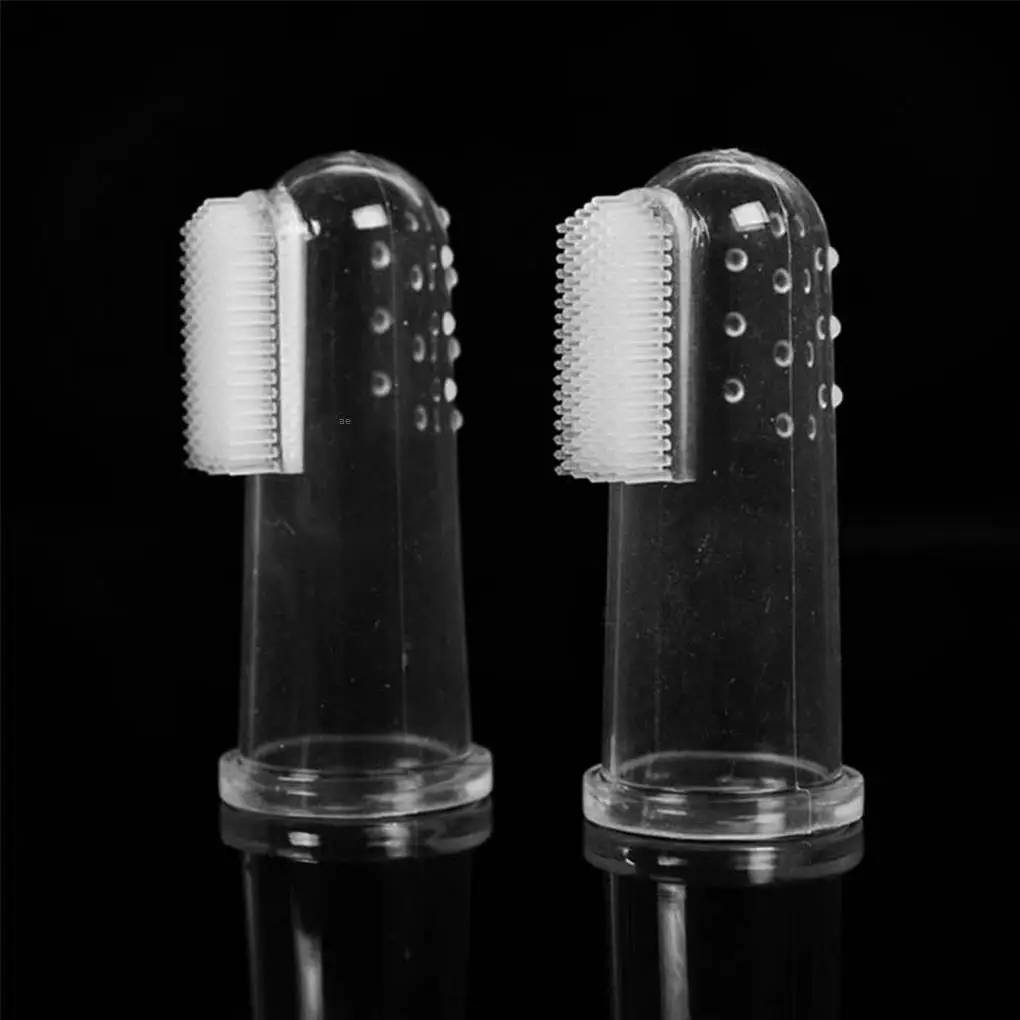 

Soft Pet Finger Toothbrush Dog Brush Bad Breath Tartar Teeth Care Dog Cat Cleaning Brush