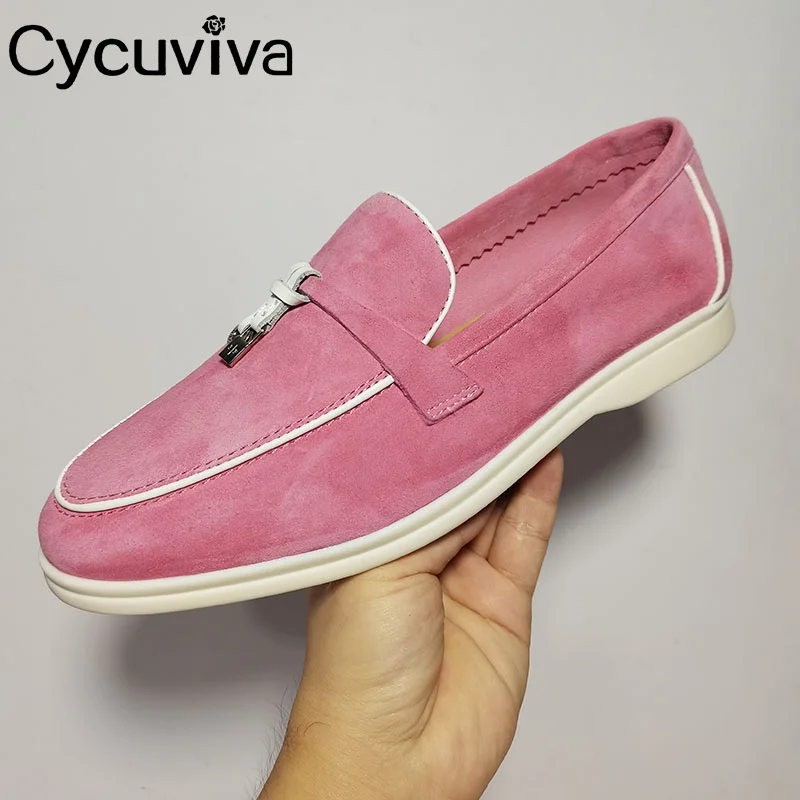 

Женские замшевые туфли без шнуровки, лоферы, кожа, круглый носок, бахрома, без застежки, мюли, Повседневная летняя обувь для прогулок