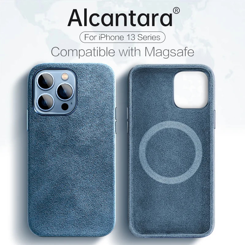SanCore Alcantara Case for iPhone 13 Pro Max Series Phone Case Compatible with Magsafe Wireless Charger Magnetic Cover