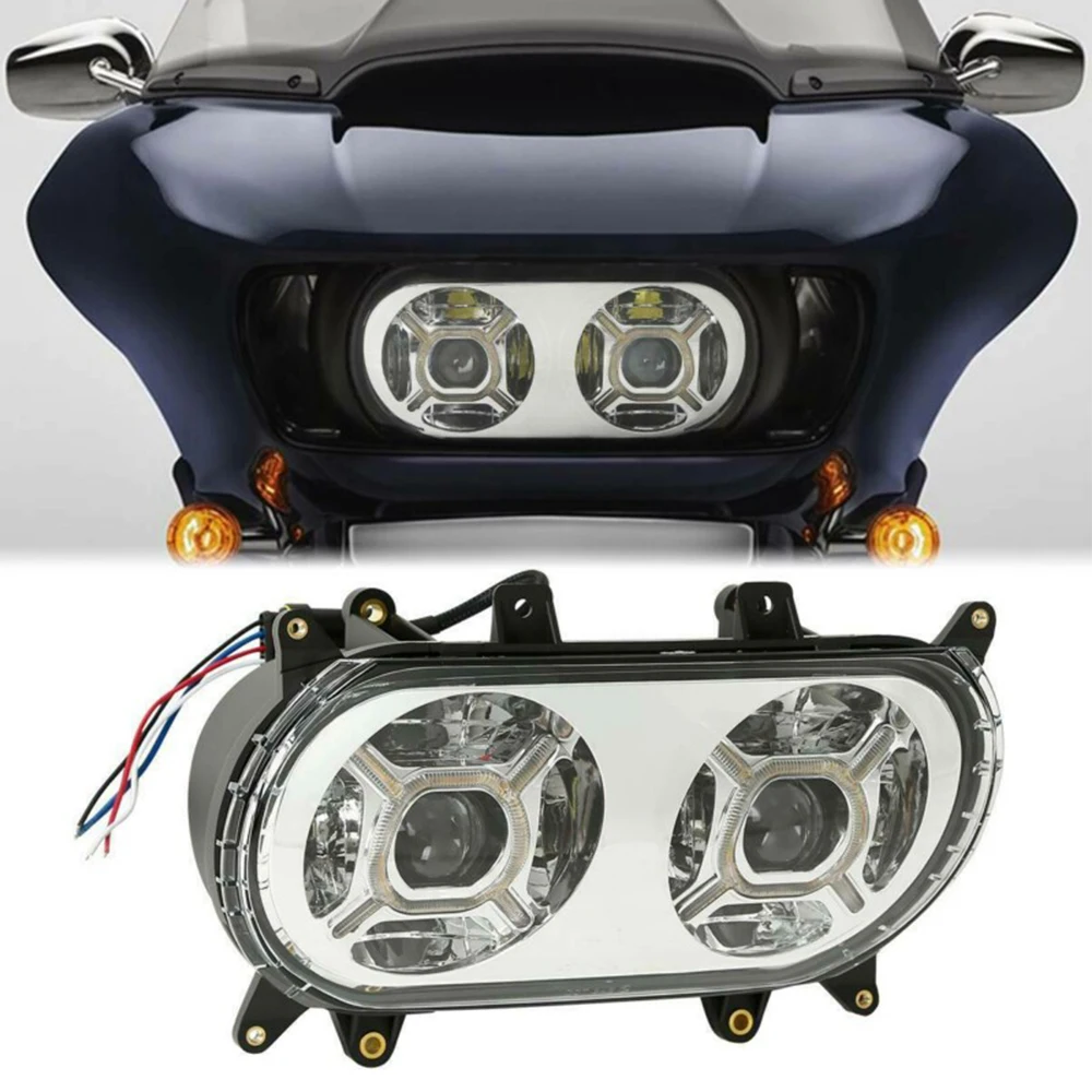 

For Harley Davidson Road glide 2015-2022 Motorcycle Accessories 124W Hi/Lo Beam LED Projector Headlight