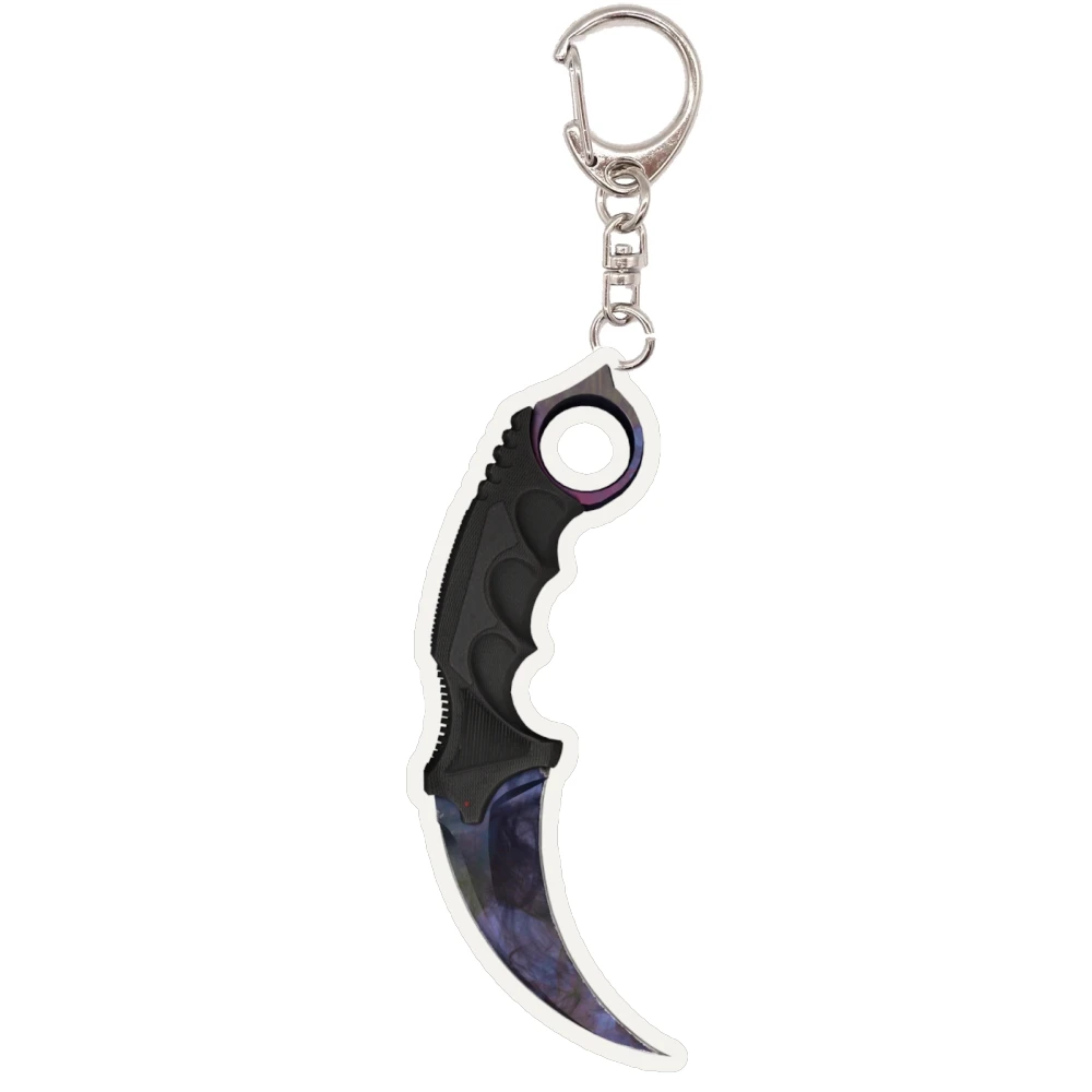 Фото 10CM игра CS GO KARAMBIT случай закалки акриловых ключей тактический геймер нож модели кулон рюкзак висит аксессуары №1