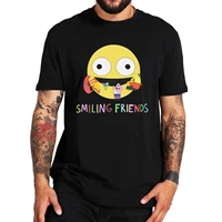 smiling friends logo classic t shirt 2022 new adult swim anime tshirt men women summer oversize t shirt 100 cotton