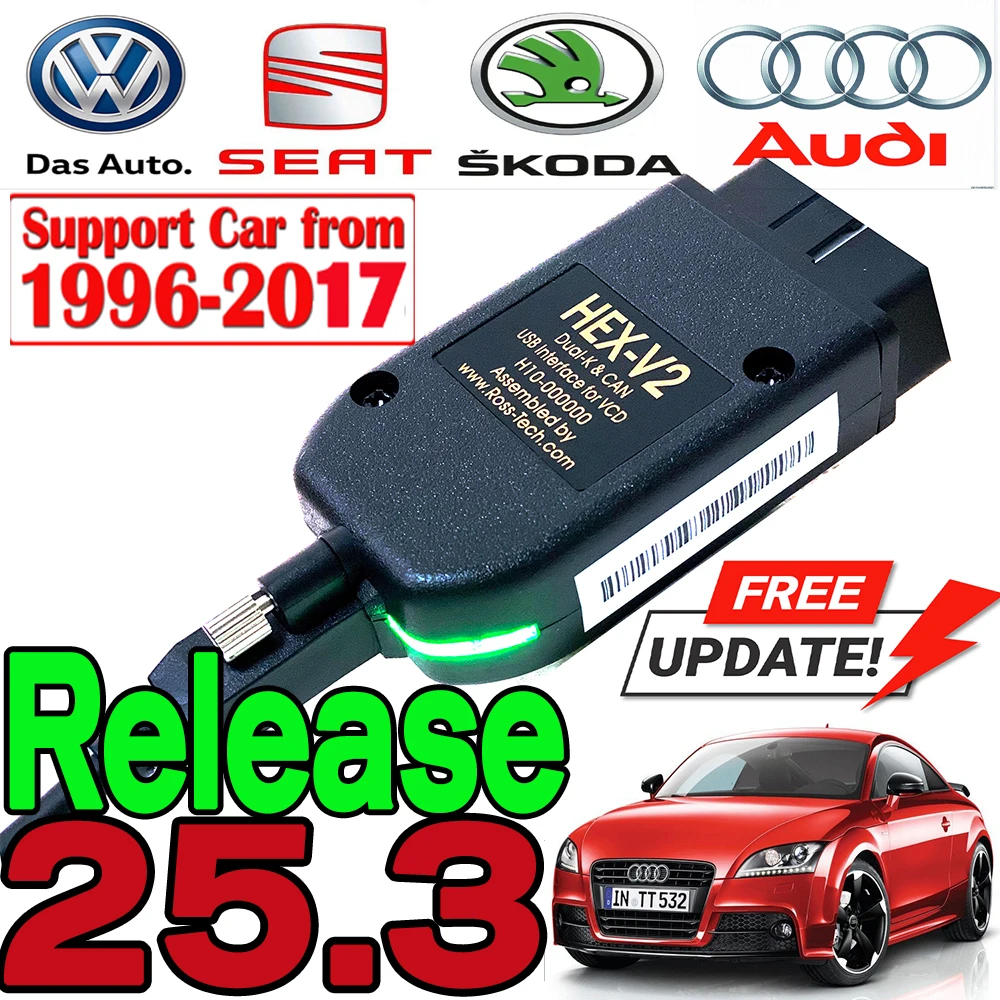 

Интерфейс VCDS VAGCOM VAG HE V2 Обновление 25,3,1 ДЛЯ VW Для AUDI Skoda Seat Многоязычный автомобиль Ato com Диагностика VAGOM Tools