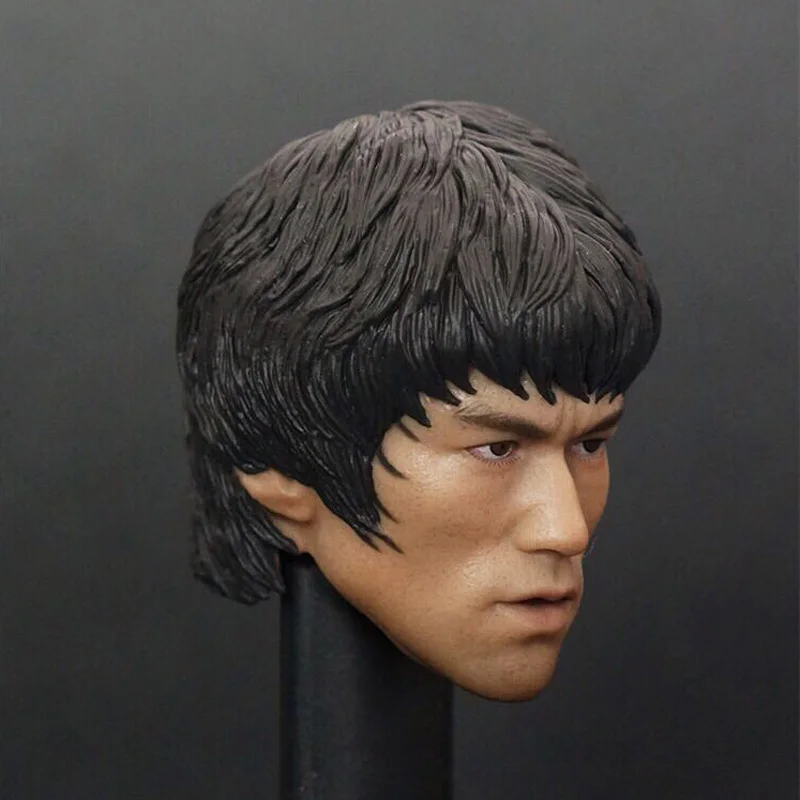 Голова в масштабе 1/6 голова Брюса Ли резная модель игра убийца для меня 12-дюймовой