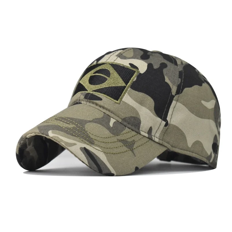 

Ar Camouflage Male Baseball Cap Men Embroidered Brazil Flag Caps Outdoor Sports Dad Hat Casual Hunting Hats