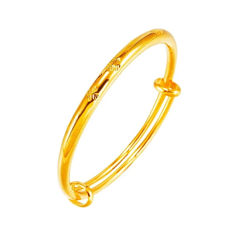 Золотой браслет с имитацией золота 999 пробы позолоченный из цельного 24 карата