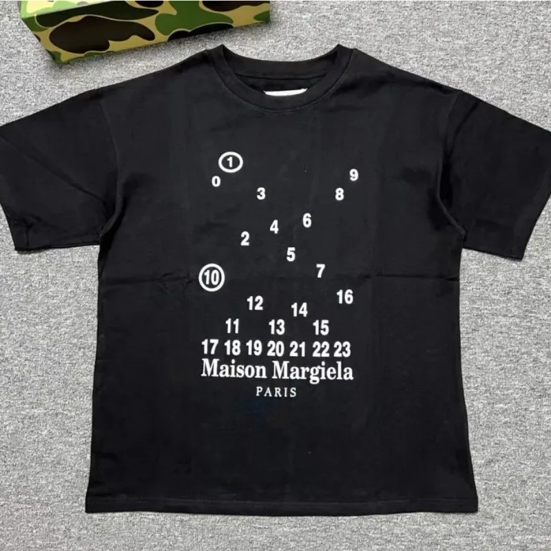 

Oversized Mm6 Margiela T-shirts High Quality Alphanumeric Print Short Sleeves Tops Loose Casual Men Women Couples Tshirt