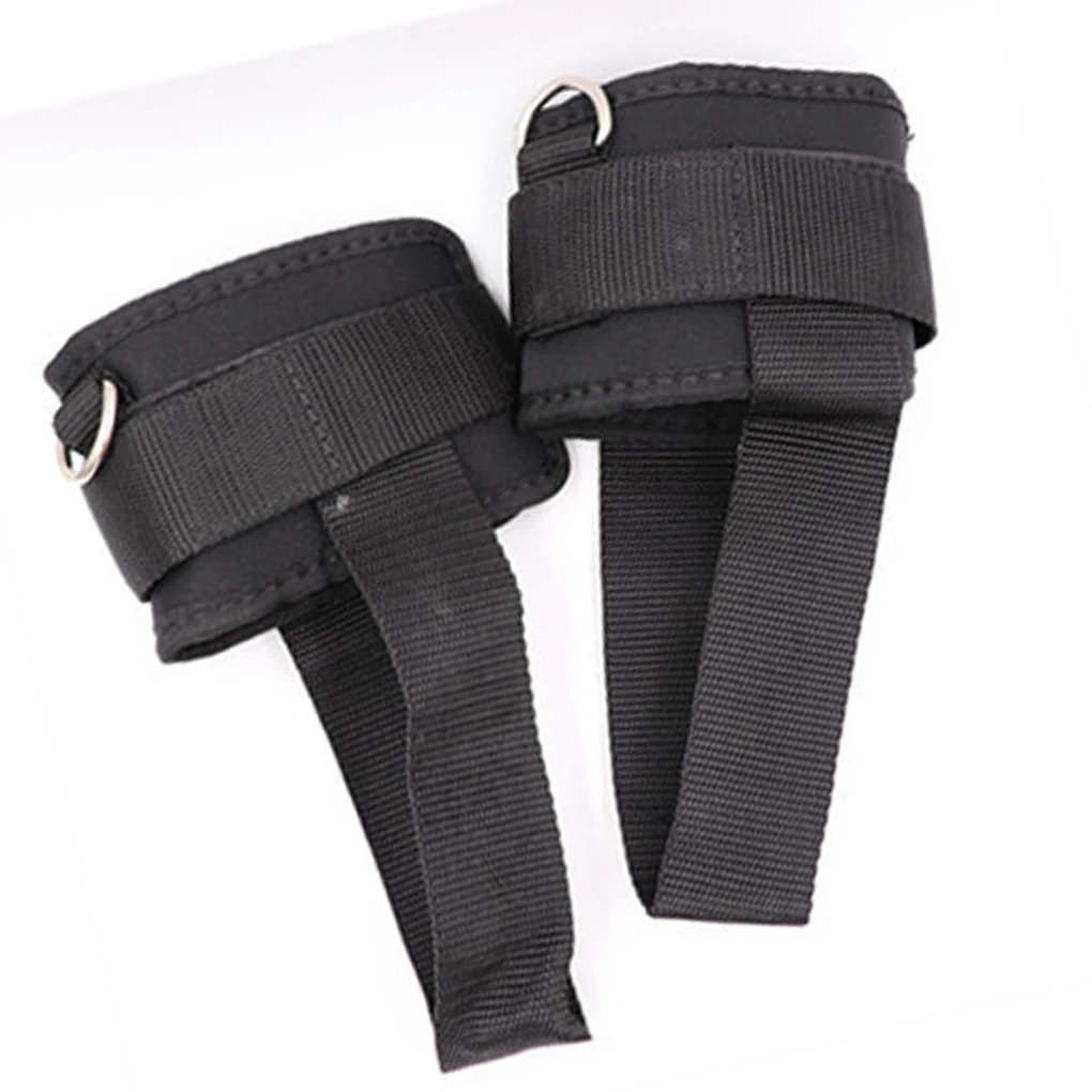 

2 Pieces Fitness Ankle Straps Adjustable D-Ring Foot Support Cuffs Gym Leg Exercise Workouts with Buckle Sports Feet Guard