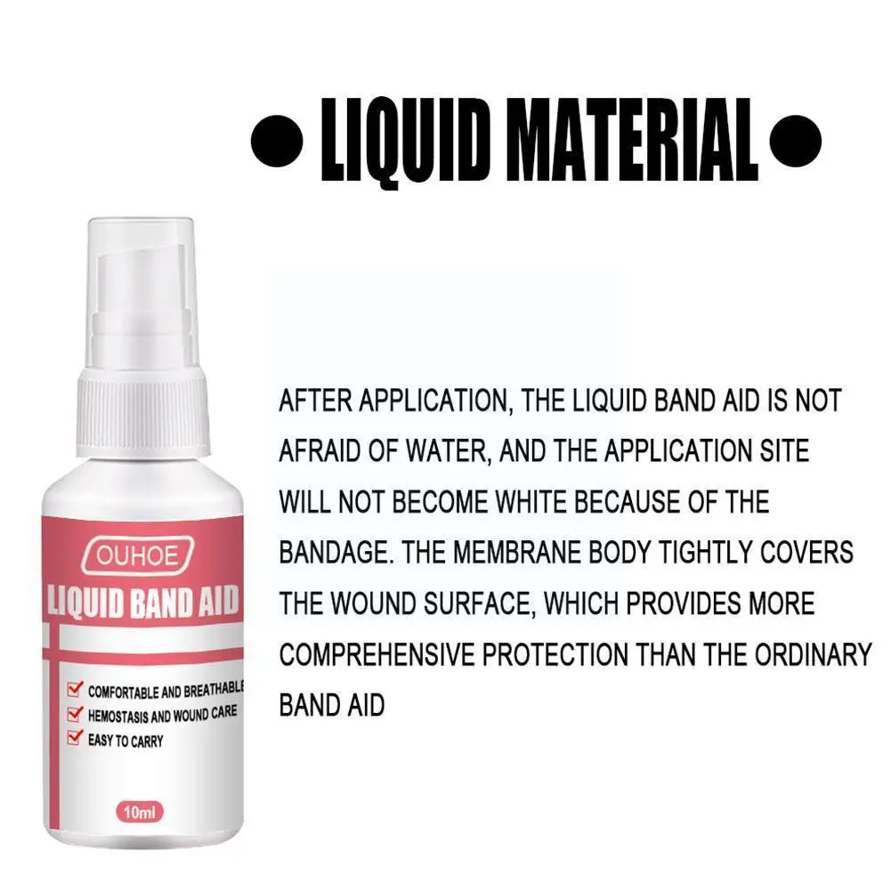 

Водостойкая жидкая повязка для оказания первой помощи, 10/50 мл, небольшой клейкий лечебный пластырь для ран, гель для дезинфекции, жидкость ...