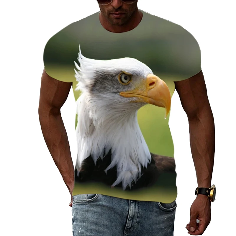 

Summer Cool and Breathable Sky Animal Eagle Pattern Men's Clothing T-shirt ，Fashion Casual Sports Quick Drying Top Short Sleeve。