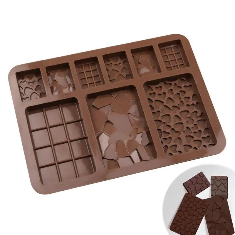 

Silicone Chocolate Mold 9-Grids Different Full Waffle Slices Mold Baking Molds For Making Chocolate Cake Jelly Mousse And Soaps