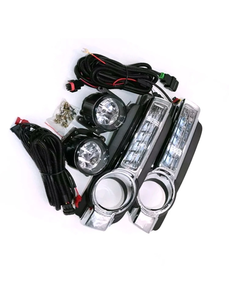 Фото Противотуманная фара в сборе для Montero V98 DRL для mitsubishi Pajero V97 V93 V95 передний бампер противотуманная фара с проволочной крышкой решетка №2