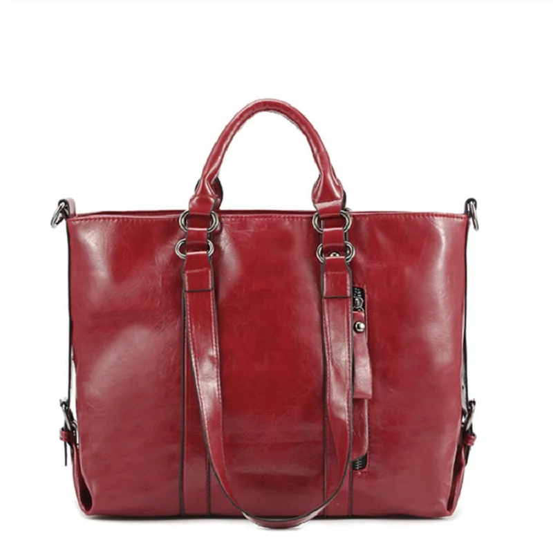

2022 New Arrivals Women's PU Leather Handbag Large Capacity Solid Color Multi-function Tote Bag Travel with a Simple Bike Pack