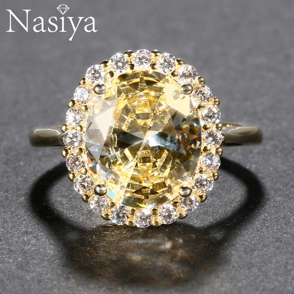 Фото Luxury Silver Spinel Rings Gold Color Finger Ring Wedding Engagement Cubic Zirconia Rings For Women Wholesale New №1