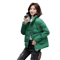 solid color short down padded womens 2022 womens padded clothes mother winter warm coat stand collar padded ladies jacket