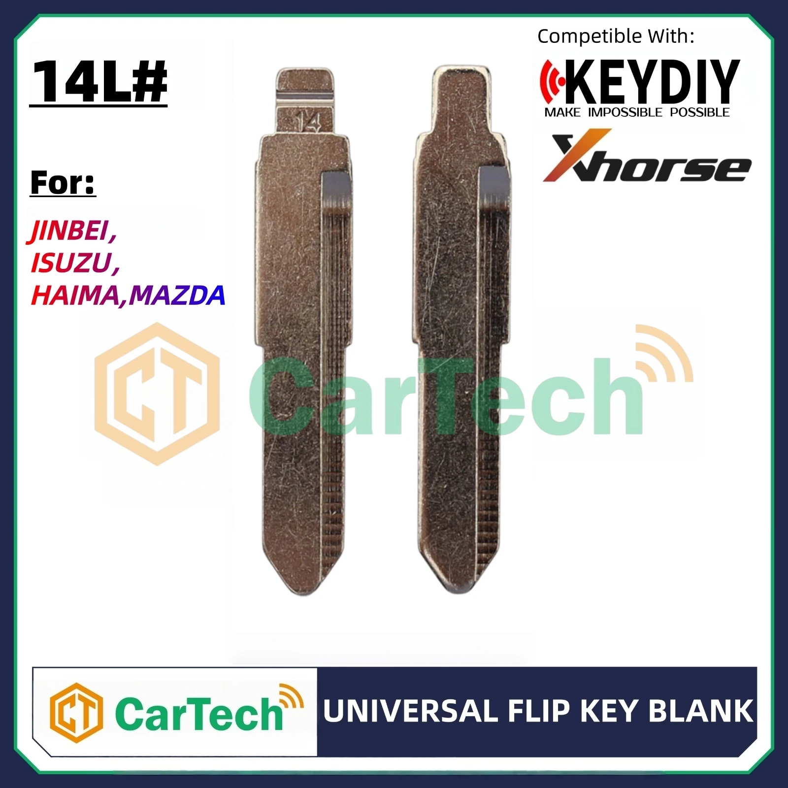 Фото Cartech 14 #, левый неразрезанный флип-пустой ключ, подходит для JINBEI ISUZU HAIMA MAZDA №1