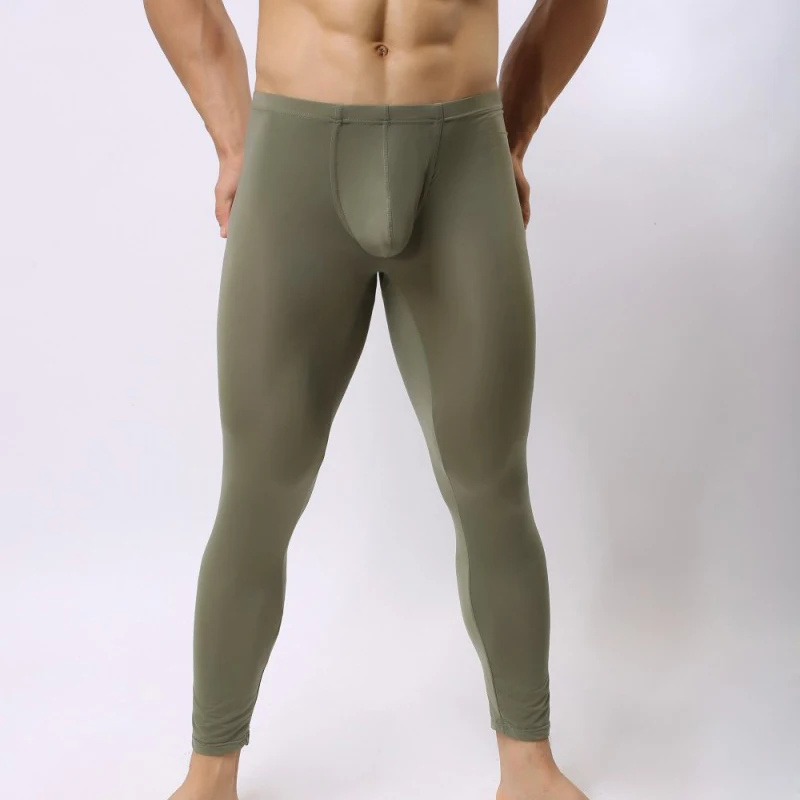 Пикантные Мужские штаны для сна из ледяного шелка ультратонкие прозрачные