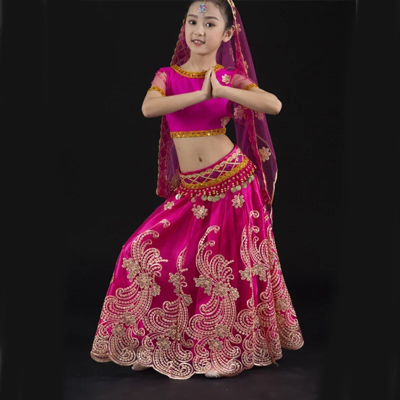 Новинка детская одежда пояс для танца живота в индийском стиле юбка головной