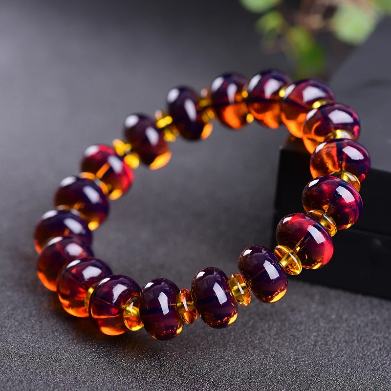 

Amber Baltic Certificate Violet Bracelet Original Stone Amber Beads Bracelets for Men and Women Beeswax Bracelets