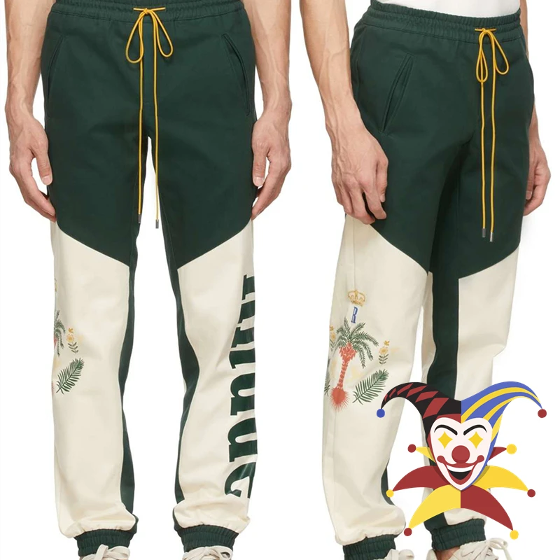 

New Rhude Sweatpants Men Women 1:1 High Quality Patchwork 2022fw Drawstring RHUDE Pants Overalls