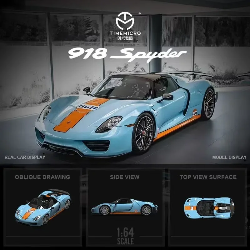

Time Micro 1:64 918 Spyder GULF MTN Diecast Diorama Car Model Collection Miniature Carros Toys