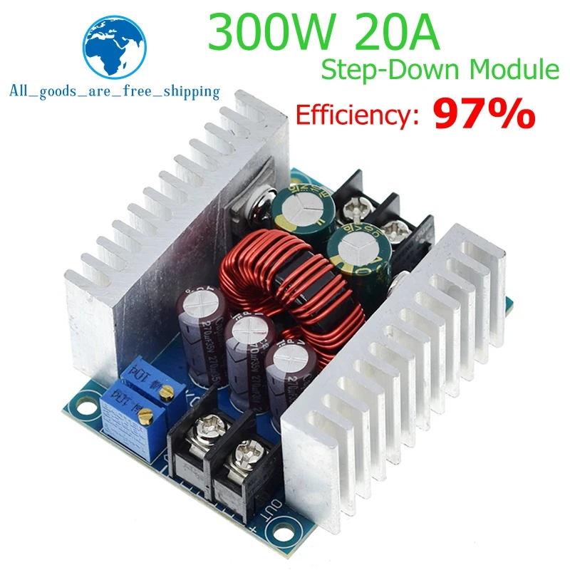 300W 20A DC-DC понижающий преобразователь, понижающий модуль с драйвером постоянного тока для светодиода, понижающий модуль напряжения, электролитический конденсатор