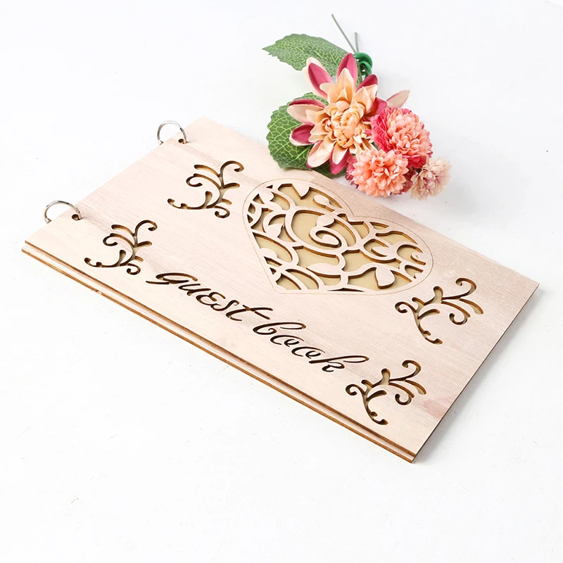 

DIY Photo Book Wedding Signaure Wooden Heart Book Personalised Wedding Decoration Rustic Wedding Guestbook Party Decor Favorb