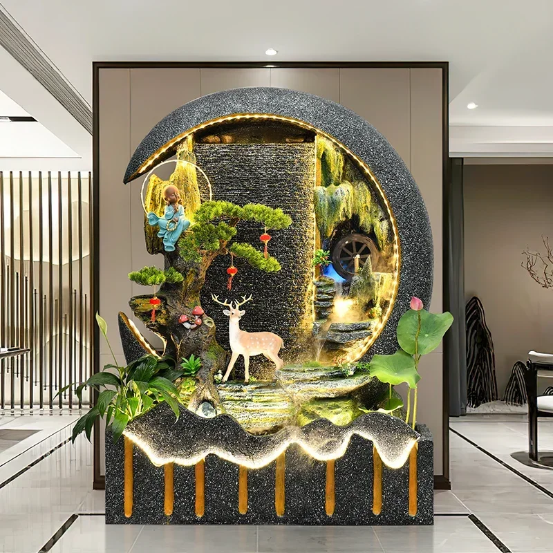 Занавеска для воды настенный фонтан рыбный пруд экран пейзаж домашняя компания