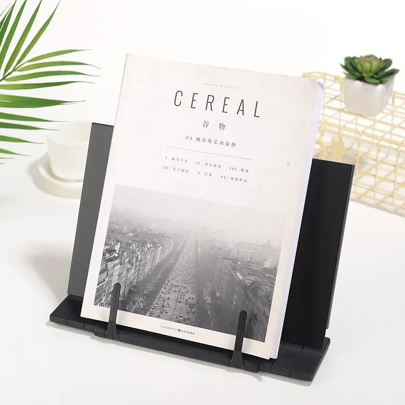 

Black reading rack iron computer manuscript folder typing reading rack office study materials reading bookshelf