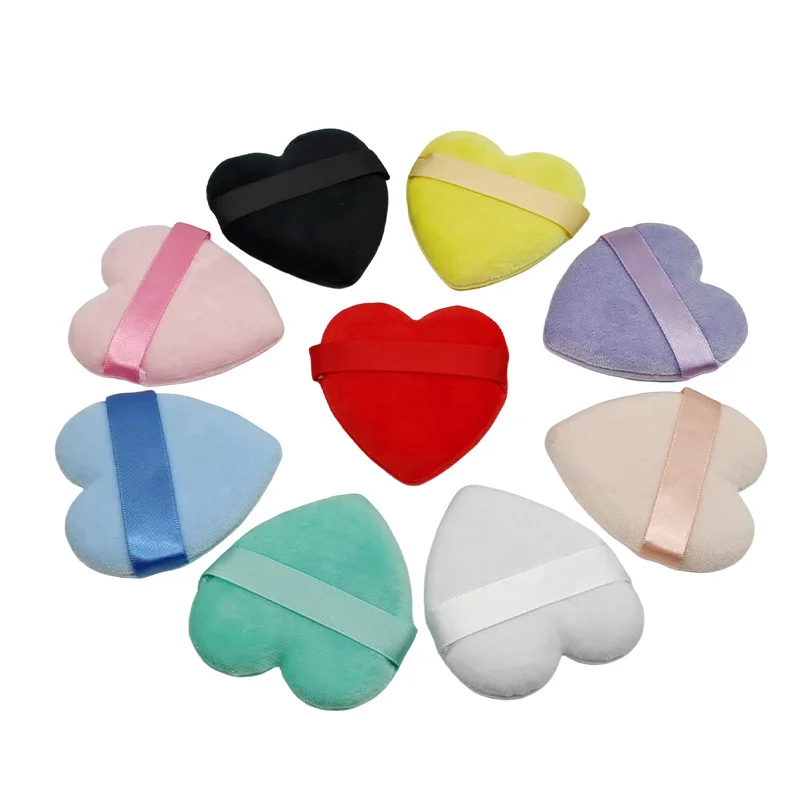 

2pcs Makeup Puff Soft Smooth Facial Beauty Washable Tool Powder Puff Face Makeup Tool Sponge Velvet Dry with Heart-shaped